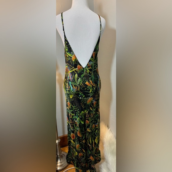 Dodo Bar Or 100% Silk Slip Long Maxi Dress Tropical Peacock Snake Print - Picture 3 of 5